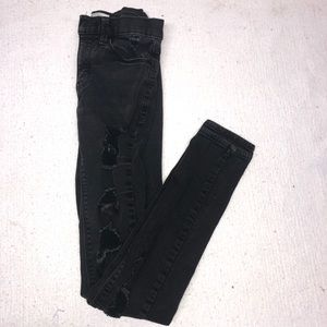 Black ripped jeggings sz 1 low rise  by Mudd